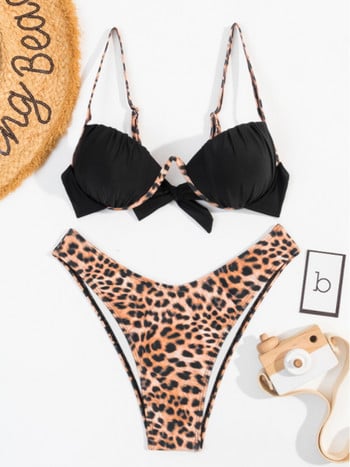 ZRTAK Push Up Bikinis Leopard Μαγιό δύο τεμαχίων Κοστούμια εμπριμέ Γυναικεία 2022 Σέξι μαγιό Brazilian στρινγκ μπικίνι