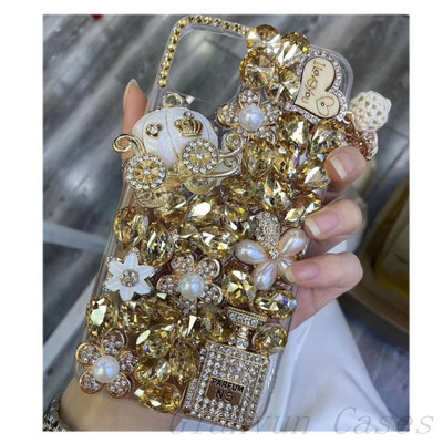 Мек калъф за кола Bling Diamond Pumpkin за iphone 14 X XR XS 11 13 Pro Max 12 Pro 7Plus 8Plus 5 6 s 7 8 Plus SE 2020 + капак