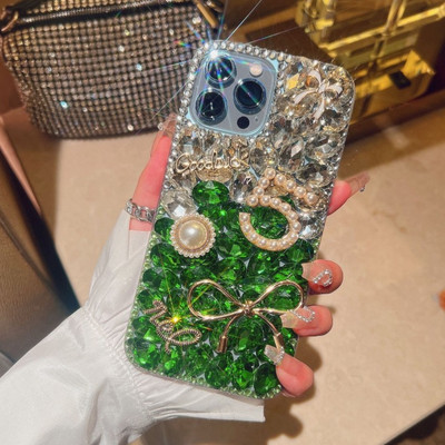 Мек калъф за кола Bling Diamond Pumpkin за iphone 14 X XR XS 11 13 Pro Max 12 Pro 7Plus 8Plus 5 6 s 7 8 Plus SE 2020 + капак