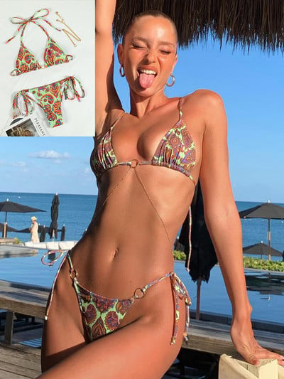 ZRTAK Bikini Sexy Triangle Adjust fürdőruha Női fürdőruha Hollow Out Minőségi redőzött fürdőruha női kétoldalas bikini szett