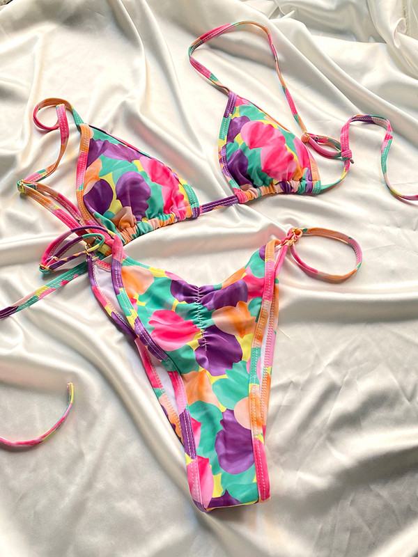 ZRTAK Bikini Sexy Triangle Adjust fürdőruha Női fürdőruha Hollow Out Minőségi redőzött fürdőruha női kétoldalas bikini szett
