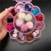 29 kom/kutija Fluffy Nail Plišana kugla Kawaii privjesci za nokte DIY ukrasi Magnetic Pom Nail Pom Pom Dodaci za manikuru Kit šarm