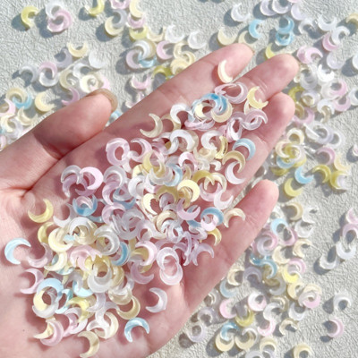 100kom Nail Art Moon Resin Charms Slatke višebojne dizajnerske šarme DIY rukotvorine za Nail Art Decoration Moon pribor za nokte