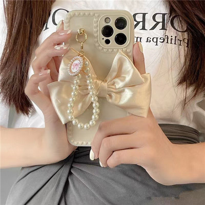 Калъф за телефон за iphone 13 Cover Pearl Bracelet Bow за iPhone 12 11 13 Pro Max Mini X XR XS Max 6 S 7 8 Plus + мек калъф за телефон