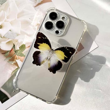 Bionic Butterfly Phone Holder 3D Effect socket Folding Grip Tok Прозрачна дръжка за насекоми Стойка за телефон