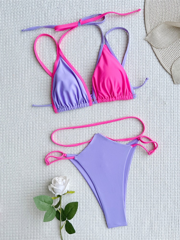 ZRTAK Σέξι μπικίνι συνονθύλευμα μαγιό 2022 Μαγιό Hollow Out Σετ μπικίνι Micro μαγιό Triangle Beachwear Biquinis