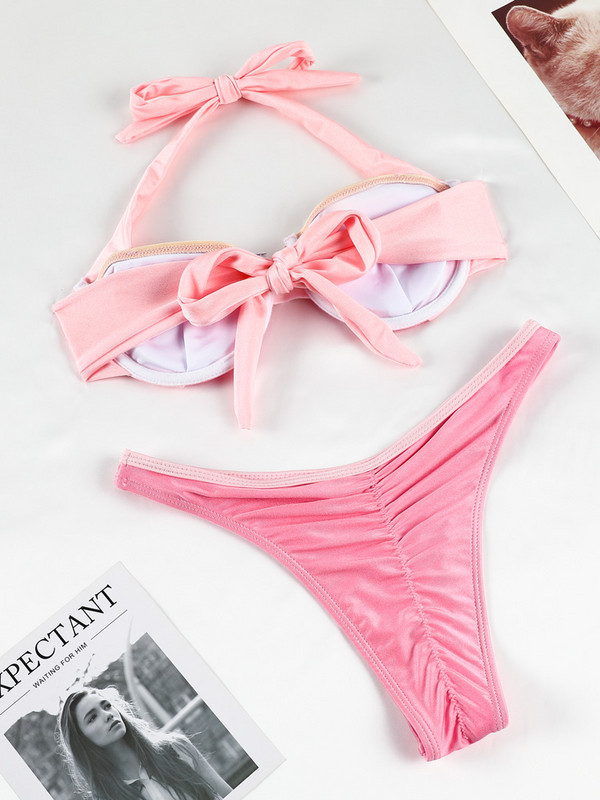 Zrtak Dvodijelni bikini kompleti Ženski kupaći kostim Seksi bikini s halterima Visoki kupaći kostim Ženski bikini Cover Up Kupaći kostim za plažu