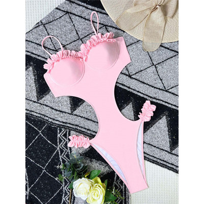 2022 nou costum de baie cu sârmă, cu volane, cu împingere în sus, costum de baie pentru femei, cu sutien cupa, costum de baie pentru baie V3846