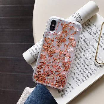 Θήκες τηλεφώνου INS Gold Foil Glitter Flakes για iPhone 14 13 12 11 Pro XS Max SE XR 7 8 Plus Bling Shells Αντικραδασμικό κάλυμμα Armor