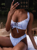 Zrtak Push Up maudymosi kostiumėliai Bikini Seksualus maudymosi kostiumėlis Moteriškas spausdintas maudymosi kostiumėlis Suvarstomas paplūdimio drabužis Sulankstomas moteriškas bikinio rinkinys Paplūdimio apranga