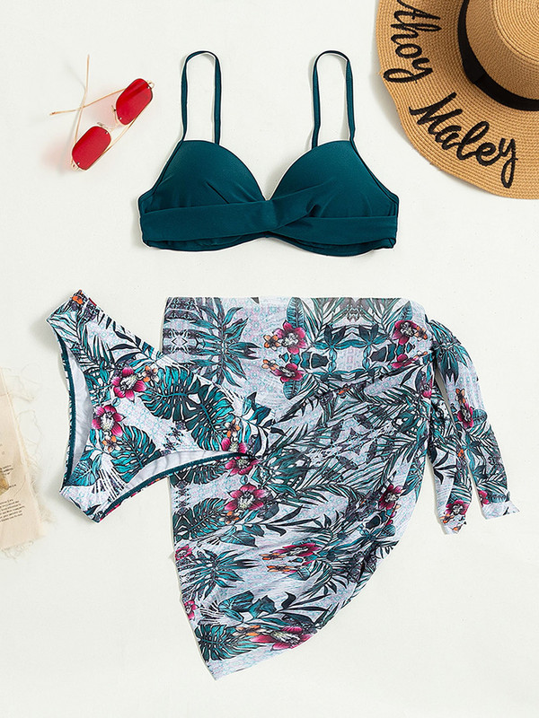 ZRTAK Push Up bikini szexi fürdőruha női fürdőruha 3 részes bikini szettek fürdőruhák brazil bikini strandruha nyomtatott fedők