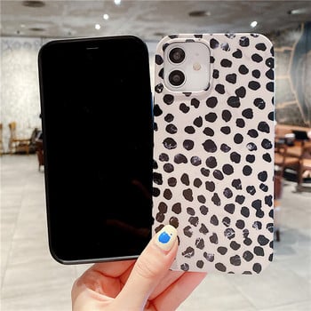 Луксозен удароустойчив калъф Marble Leopard wave point за iphone 14 13 11 XR X XS 7 8 Plus 12 Pro Max мек силиконов сладък заден капак