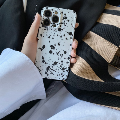 Κορεατική τέχνη αισθητική Ζωγραφική Splash ink Αγγλικά γράμματα μαλακή θήκη για iPhone 13 12 11 Pro Max XS Max XR X 7 8 Plus