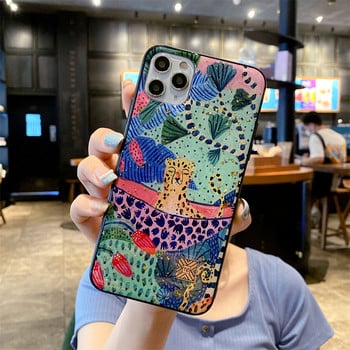 Chic Cute Cartoon Anime Sloth Leopard θήκη σιλικόνης για iPhone 14 13 12 11 Pro Xs Max Mini SE X XR 7 8 Plus Gold Cover Glitter