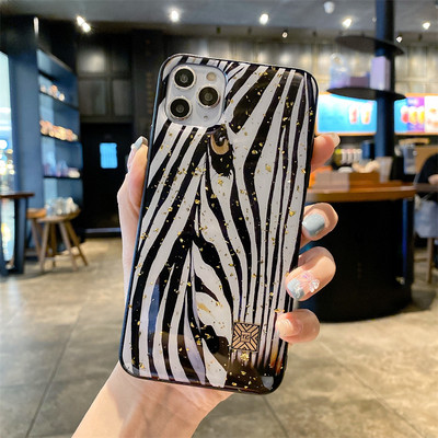Шикозен сладък анимационен аниме Ленивец Леопард Силиконов калъф за iPhone 14 13 12 11 Pro Xs Max Mini SE X XR 7 8 Plus Glitter Gold Cover