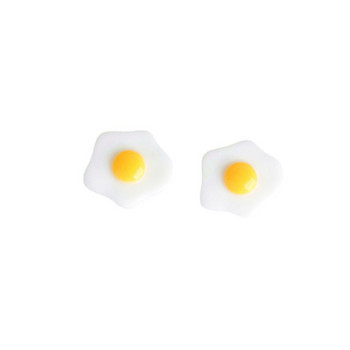 Kawaii Poached Egg Nail Art Charms 50 τμχ Μίνι τηγανητό αυγό Πρωινό άκρα δακτύλων Ανταλλακτικά Ιαπωνική ρητίνη Candy Food Διακόσμηση μανικιούρ