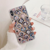Scaly Vintage Floral Liquid Phone Case за Iphone 11 12 13 14 Pro Max Case Gold Quicksand Tpu Case за Iphone Xr Xs Max 7 Plus