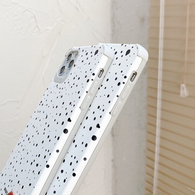 Polka Dots Αντικραδασμικές, μαλακές, λαστιχένιες θήκες τηλεφώνου TPU για iPhone 13 11 12 Pro Max XR XS 7 8 Plus 14 Plus Fashion Λευκό κάλυμμα