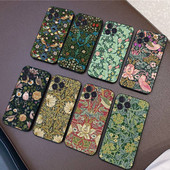 Калъф за телефон с дизайн на William Morris Strawberry Thief, мек силикон за iphone 14 13 12 11 Pro Mini XS MAX 8 7 6 Plus X XS XR Cover