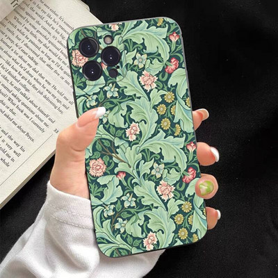 Калъф за телефон с дизайн на William Morris Strawberry Thief, мек силикон за iphone 14 13 12 11 Pro Mini XS MAX 8 7 6 Plus X XS XR Cover