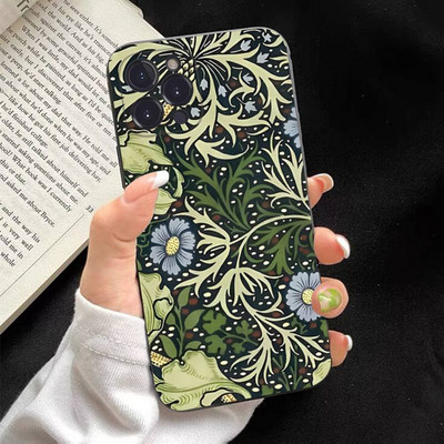 Калъф за телефон с дизайн на William Morris Strawberry Thief, мек силикон за iphone 14 13 12 11 Pro Mini XS MAX 8 7 6 Plus X XS XR Cover