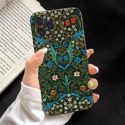 Калъф за телефон с дизайн на William Morris Strawberry Thief, мек силикон за iphone 14 13 12 11 Pro Mini XS MAX 8 7 6 Plus X XS XR Cover