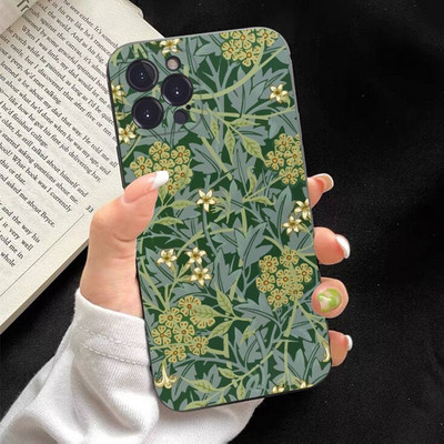 Калъф за телефон с дизайн на William Morris Strawberry Thief, мек силикон за iphone 14 13 12 11 Pro Mini XS MAX 8 7 6 Plus X XS XR Cover