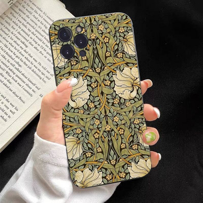 Калъф за телефон с дизайн на William Morris Strawberry Thief, мек силикон за iphone 14 13 12 11 Pro Mini XS MAX 8 7 6 Plus X XS XR Cover