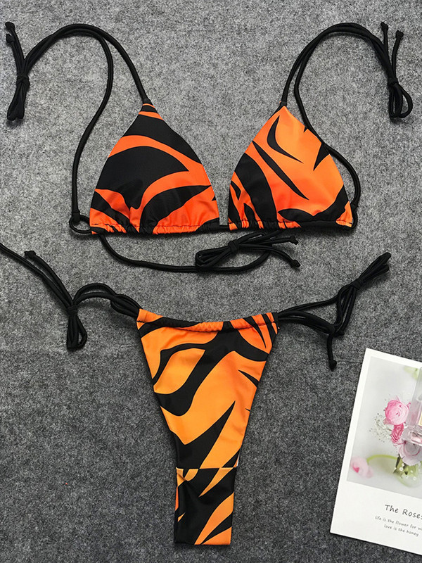 Zrtak Costum de baie Leopard Tanga Femei Bikini Costume de baie Sexy Imbracaminte de plaja de vara Costum de baie cu imprimeu 2022 Seturi de micro bikini Bandaj