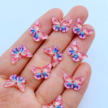 50 τμχ Kawaii Cartoon Butterfly Nail Rhinestones Πολύτιμοι λίθοι Glitter Ακρυλικά Nail Art Κοσμήματα Μανικιούρ Νυχιών Διακόσμηση Αξεσουάρ