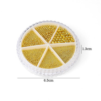 Μίνι μικρές χάντρες από ανοξείδωτο ατσάλι Νύχια διακοσμήσεις τέχνης Gun Grey Rose Gold Caviar 3D Micro Ball Nail Art Charm