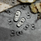 10 τμχ/Παρτίδα 3D Nail Art Charms Clear Resin Jelly Bear Διακοσμητικά νυχιών DIY Decor Nails Decor Πολυτελή Σχέδιο αξεσουάρ νυχιών 2022