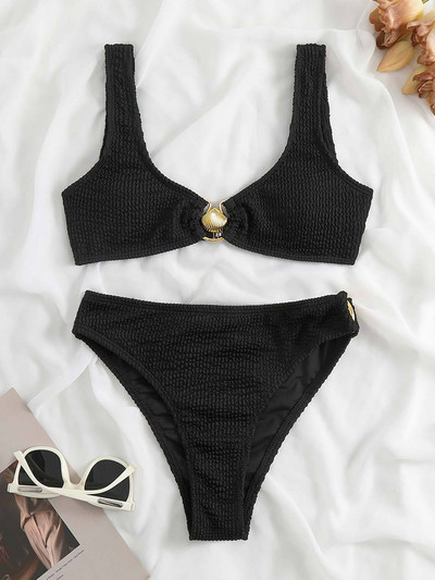 ZRTAK 2023 Swimsuit Bandeau Bikinis Σέξι μαγιό Γυναικεία Σετ μπικίνι Shell Σχεδιαστικά μαγιό Patchwork Biquinis