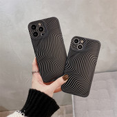Umjetnička telefonska maska s apstraktnim linijama za iPhone 11 12 13 Pro MAX Xs Xr X 14 coque zaštita okvira mekana silikonska stražnja maska temeljno crna