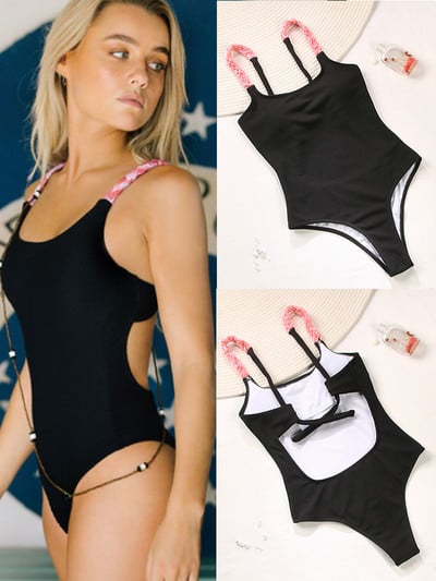 Zrtak Virágmintás Strandruhák Női Fürdőruha Hollow Out Női fürdőruha Szexi Body Halter One Piece Suits 2022 Fürdőruha
