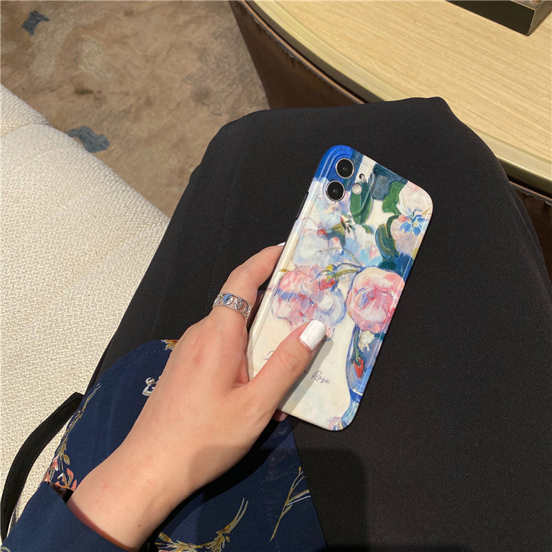 Van Gogh ulje na platnu cvjetne futrole za iphone 11 futrola cvjetna maska 13 iphone11 12 Pro XR X XS Max 14 14Pro mekani silikonski coque