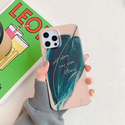Skirtas iPhone 14 13 Pro Max Watercolor Paint Flower Leaf telefono dėklas, skirtas iPhone 12 11 Pro Max XR X XS 7 8 Plus minkštas IMD galinis dangtelis