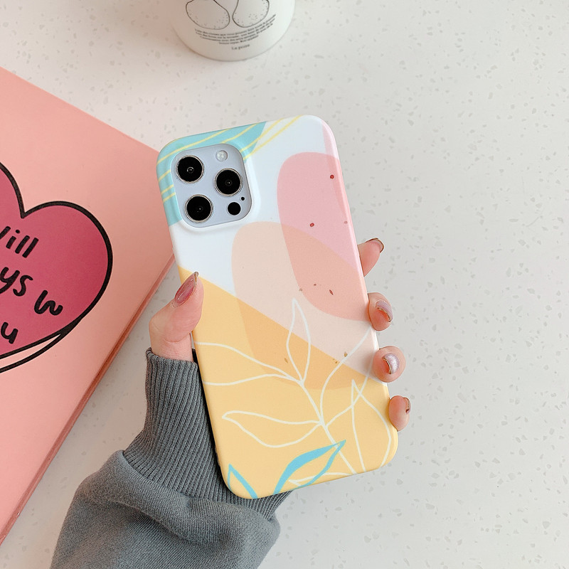 Skirtas iPhone 14 13 Pro Max Watercolor Paint Flower Leaf telefono dėklas, skirtas iPhone 12 11 Pro Max XR X XS 7 8 Plus minkštas IMD galinis dangtelis