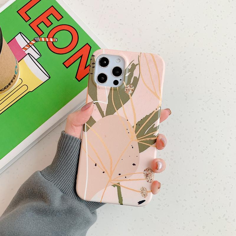 Skirtas iPhone 14 13 Pro Max Watercolor Paint Flower Leaf telefono dėklas, skirtas iPhone 12 11 Pro Max XR X XS 7 8 Plus minkštas IMD galinis dangtelis