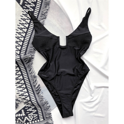Nou Sexy 5 culori Gât în U cu tăietură înaltă Costum de baie pentru femei Costumul de baie dintr-o bucată pentru femeie Monokini Costum de baie pentru baie V3201