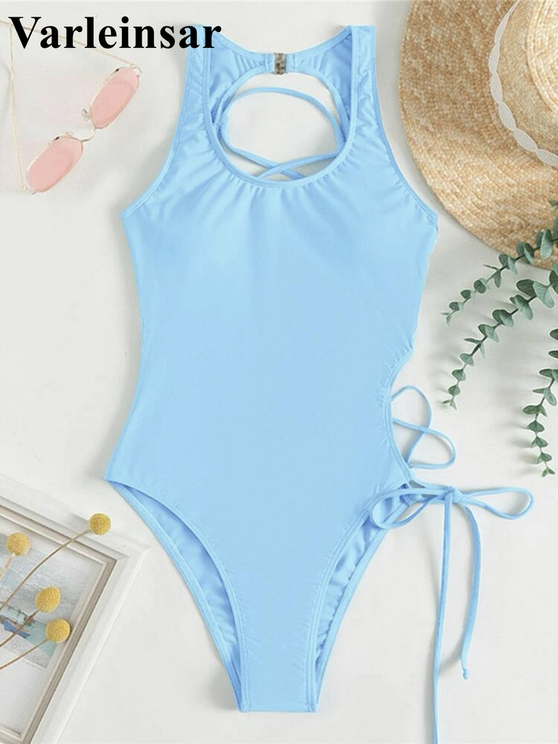 5 színű aszimmetrikus, fűzős, nyomott női fürdőruha egyrészes női fürdőruha, magas lábra vágott virágos fürdőruha úszó V4151