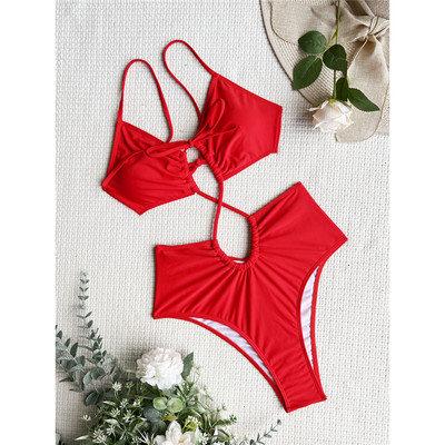 Sexy Cut Out ζαρωμένο κορδόνι Γυναικεία μαγιό One Piece Γυναικείο μαγιό εξώπλατο Scrunch Butt Bather Swim Lady V3916