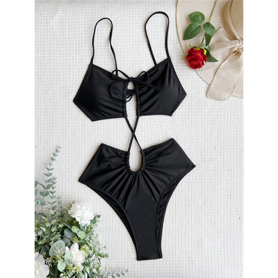 Sexy Cut Out ζαρωμένο κορδόνι Γυναικεία μαγιό One Piece Γυναικείο μαγιό εξώπλατο Scrunch Butt Bather Swim Lady V3916