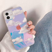 Pentru iPhone 13 Pro Max Husă de telefon transparentă cu nori laser pentru iPhone 12 11 Pro X XR XS Max SE2020 7 8 Plus Husă din spate rezistentă la șocuri