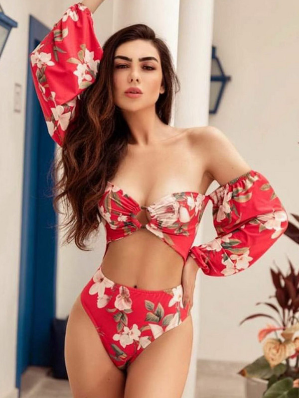 Dámske plážové oblečenie Zrtak s kvetinovou potlačou, plavky, vydlabané dámske plavky, sexy body, jednodielne obleky s ramienkami, 2022