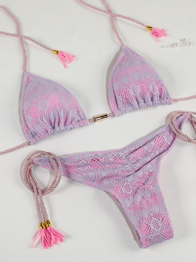 Set bikini tanga 2022 Costum de baie Costum de baie Femei Costume de baie sexy Bikini din două piese Bandaj triunghi Bikini brazilian Îmbrăcăminte de plajă