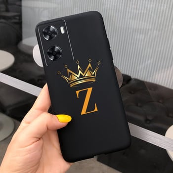 Για Oppo A57 4G 2022 Θήκη Oppo A57s A77s Cute Crown Letter Cover Μαλακή θήκη τηλεφώνου TPU για Oppo A77 4G 2022 Πίσω κάλυμμα Matte Capa