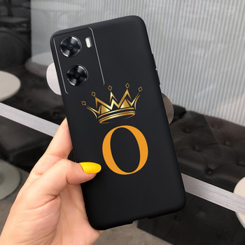 Για Oppo A57 4G 2022 Θήκη Oppo A57s A77s Cute Crown Letter Cover Μαλακή θήκη τηλεφώνου TPU για Oppo A77 4G 2022 Πίσω κάλυμμα Matte Capa