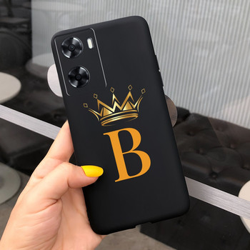 Για Oppo A57 4G 2022 Θήκη Oppo A57s A77s Cute Crown Letter Cover Μαλακή θήκη τηλεφώνου TPU για Oppo A77 4G 2022 Πίσω κάλυμμα Matte Capa