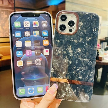 Μαλακή θήκη με σχέδιο Seashell για iPhone 14 13 Mini 12 11 Pro X XR XS Max SE2 Διαφανής προφυλακτήρας σε πολύχρωμο κάλυμμα 7 8 Plus